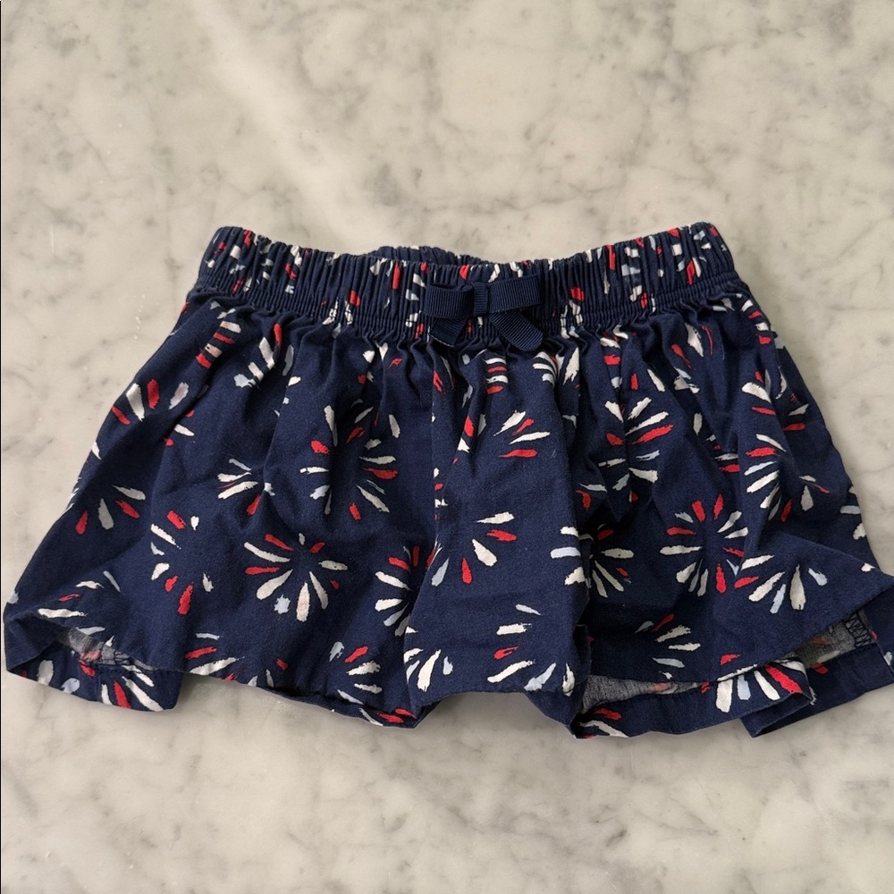 Gymboree Navy Skirt with Red and White Pattern